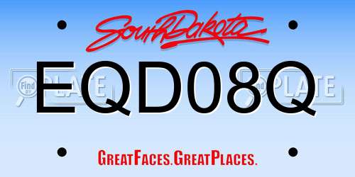 EQD08Q South Dakota License Plate