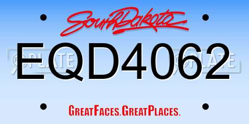 EQD4062 South Dakota License Plate