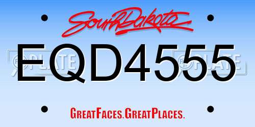 EQD4555 South Dakota License Plate