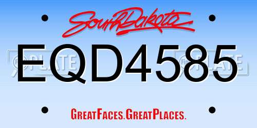 EQD4585 South Dakota License Plate