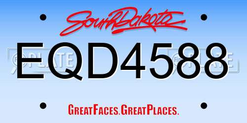 EQD4588 South Dakota License Plate