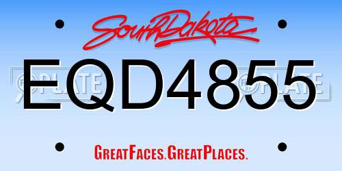 EQD4855 South Dakota License Plate