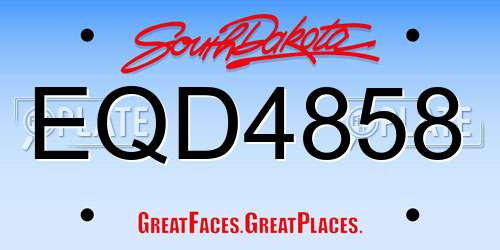 EQD4858 South Dakota License Plate
