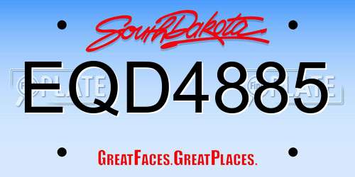EQD4885 South Dakota License Plate