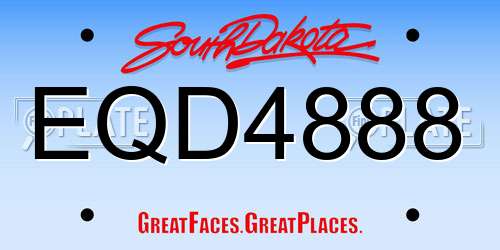 EQD4888 South Dakota License Plate