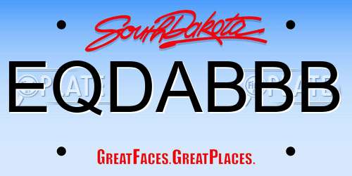 EQDABBB South Dakota License Plate