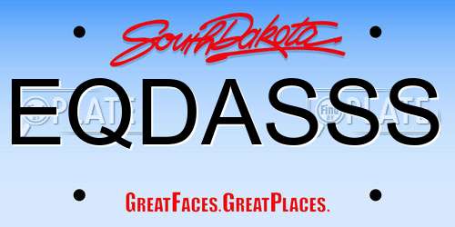 EQDASSS South Dakota License Plate