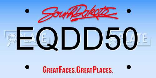 EQDD50 South Dakota License Plate