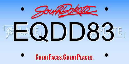 EQDD83 South Dakota License Plate