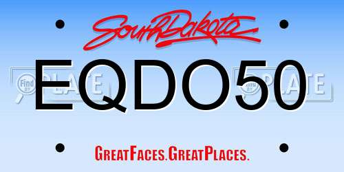 EQDO50 South Dakota License Plate