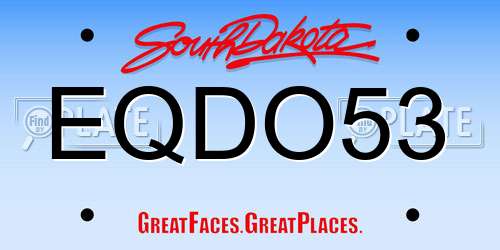 EQDO53 South Dakota License Plate