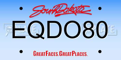 EQDO80 South Dakota License Plate