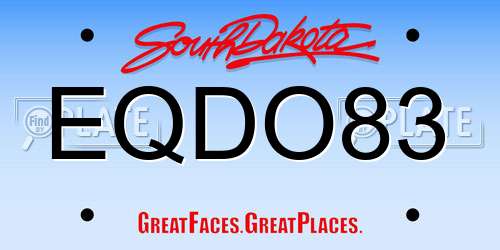 EQDO83 South Dakota License Plate