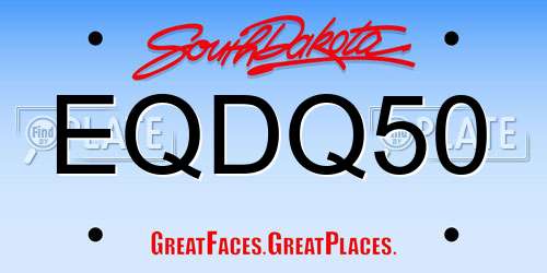 EQDQ50 South Dakota License Plate