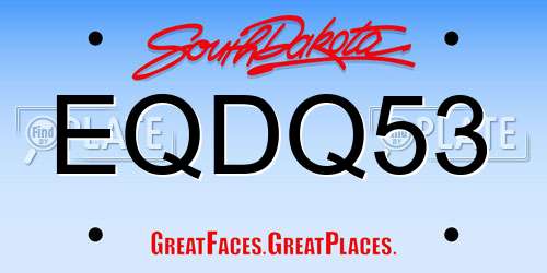 EQDQ53 South Dakota License Plate