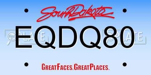 EQDQ80 South Dakota License Plate