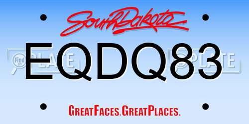 EQDQ83 South Dakota License Plate
