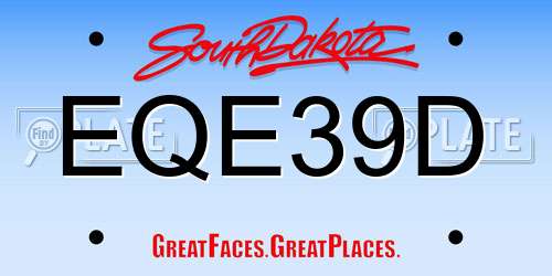 EQE39D South Dakota License Plate