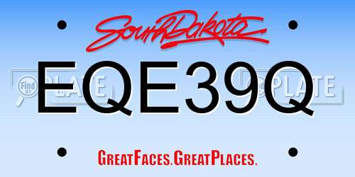 EQE39Q South Dakota License Plate