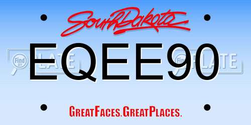 EQEE90 South Dakota License Plate