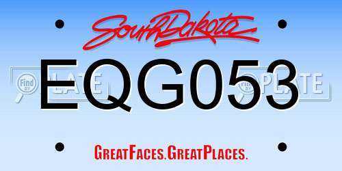 EQG053 South Dakota License Plate