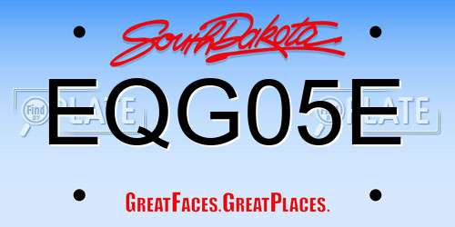 EQG05E South Dakota License Plate