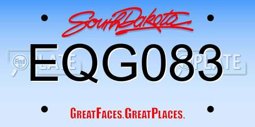 EQG083 South Dakota License Plate