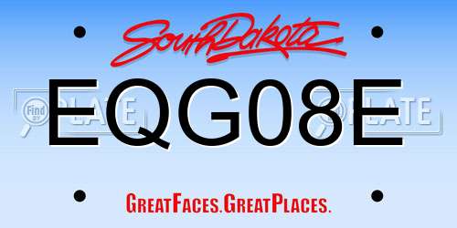 EQG08E South Dakota License Plate