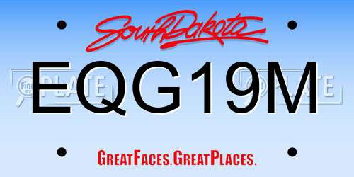 EQG19M South Dakota License Plate