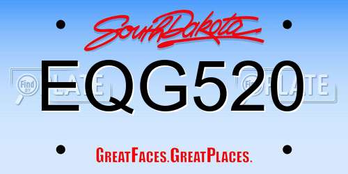 EQG520 South Dakota License Plate