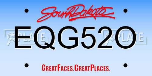 EQG52O South Dakota License Plate