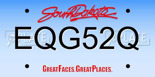 EQG52Q South Dakota License Plate