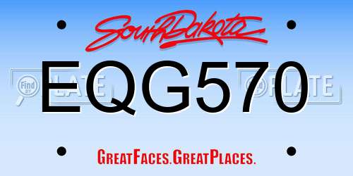 EQG570 South Dakota License Plate
