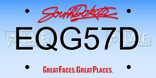 EQG57D South Dakota License Plate