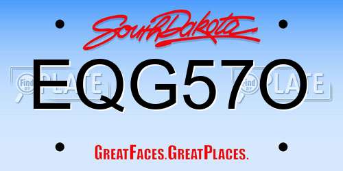 EQG57O South Dakota License Plate
