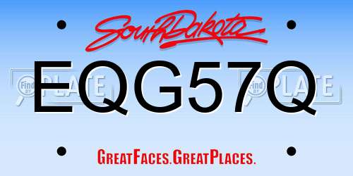 EQG57Q South Dakota License Plate