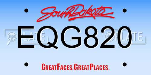 EQG820 South Dakota License Plate