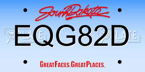 EQG82D South Dakota License Plate