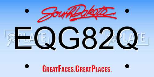 EQG82Q South Dakota License Plate