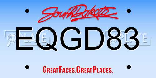 EQGD83 South Dakota License Plate