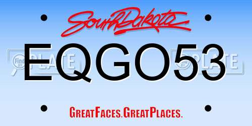 EQGO53 South Dakota License Plate