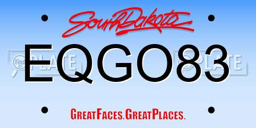 EQGO83 South Dakota License Plate