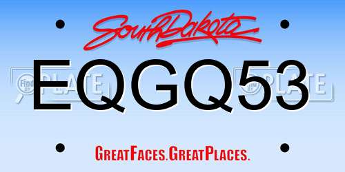 EQGQ53 South Dakota License Plate
