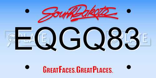 EQGQ83 South Dakota License Plate