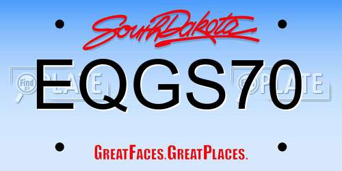 EQGS70 South Dakota License Plate