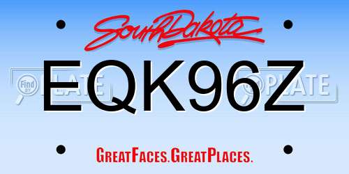 EQK96Z South Dakota License Plate