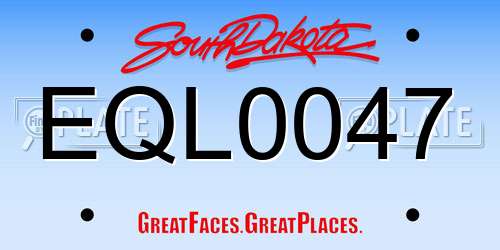 EQL0047 South Dakota License Plate
