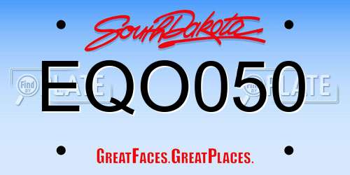 EQO050 South Dakota License Plate