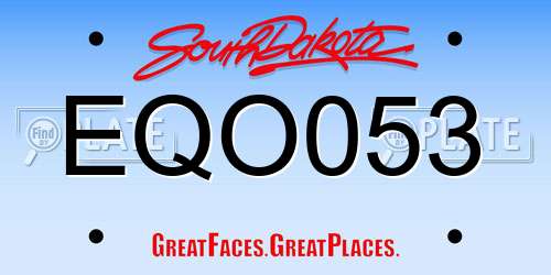 EQO053 South Dakota License Plate