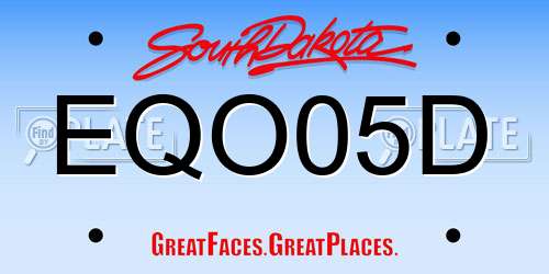 EQO05D South Dakota License Plate